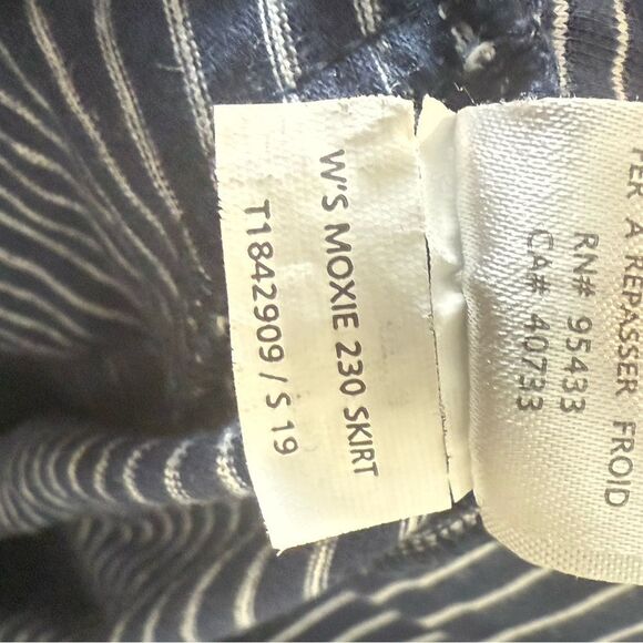 Toad & Co. Stripe Knit Faux Wrap Moxie 230 Skirt Small Navy White - Picture 4 of 5